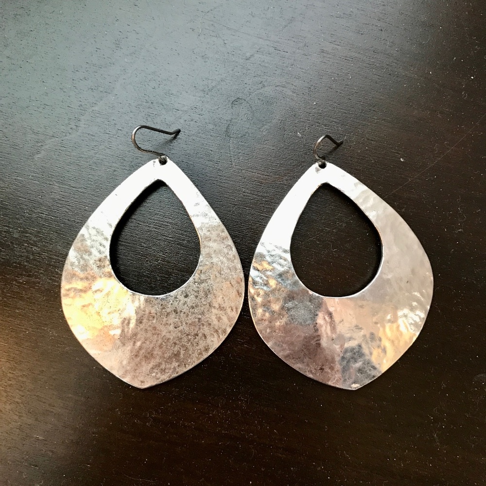 Fossil Silver Metal Petal Earrings